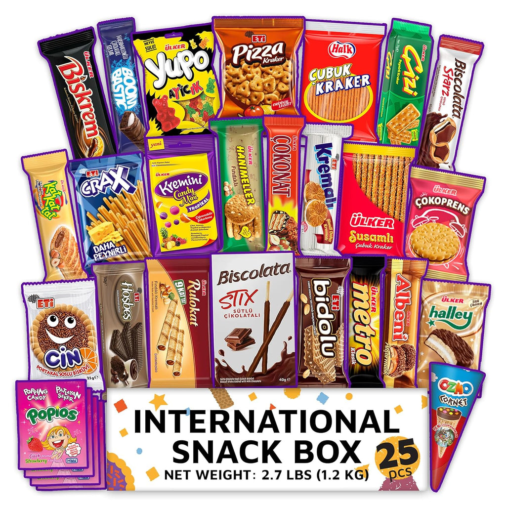 25 Full-Size International Snack Box B83913