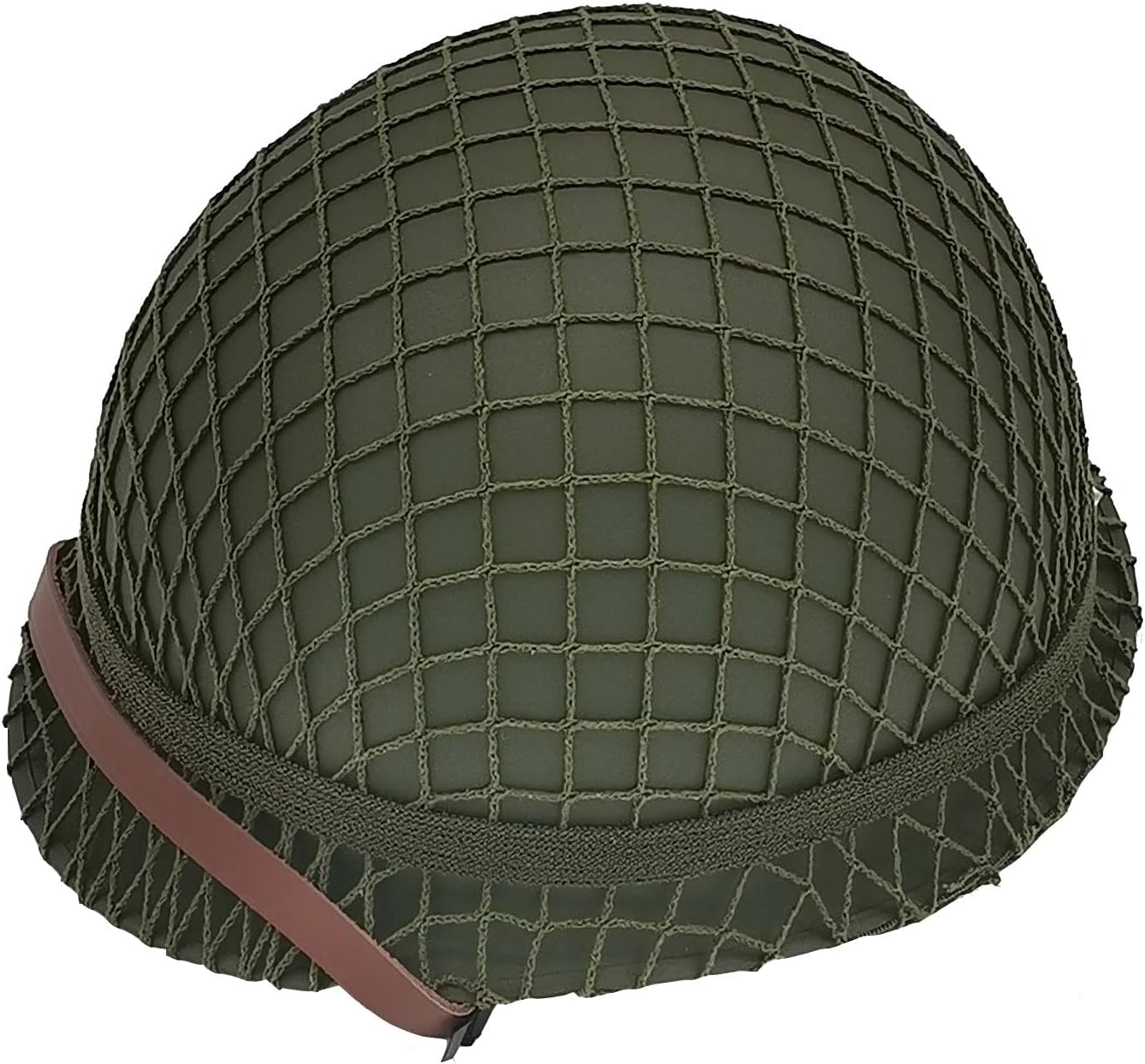 WWII US Army M1 Helmet Metal Steel Shell Replica with Net Canvas Chin Strap Cat Eye Band N267360