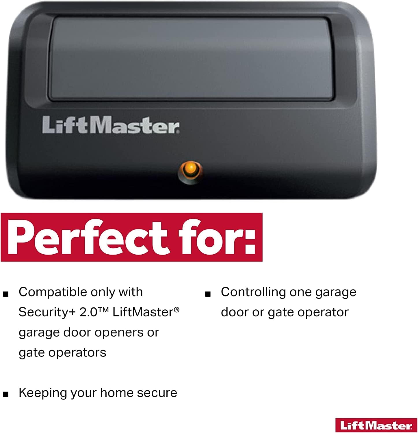 Black 1 Button Garage Door Opener Remote Control G6491
