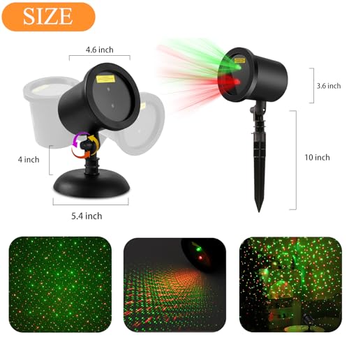 Red & Green Stars Motion Laser Christmas Lights Projector A6530