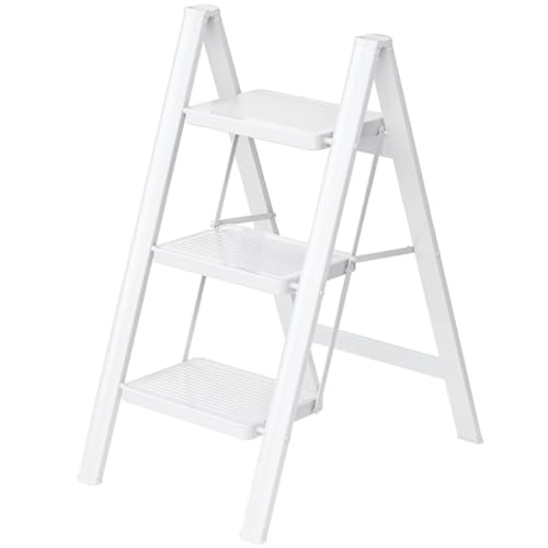 Folding Step Stool with Wide Anti-Slip Pedal, 330lbs Load Capacity K64651