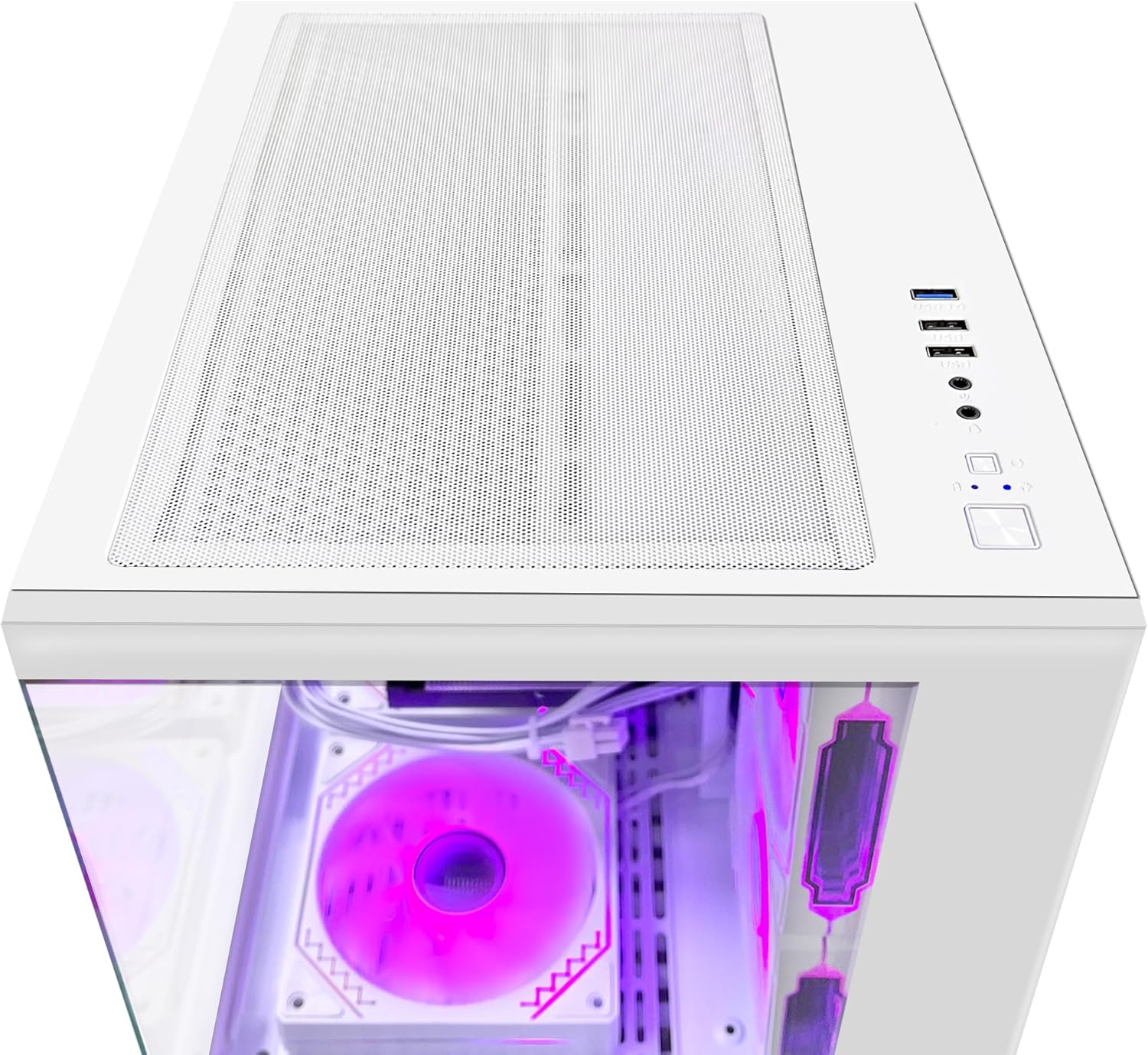 White Gaming PC with AMD Ryzen 5 5600X RTX 4060 16GB DDR4 RAM 1TB M.2 SSD W672