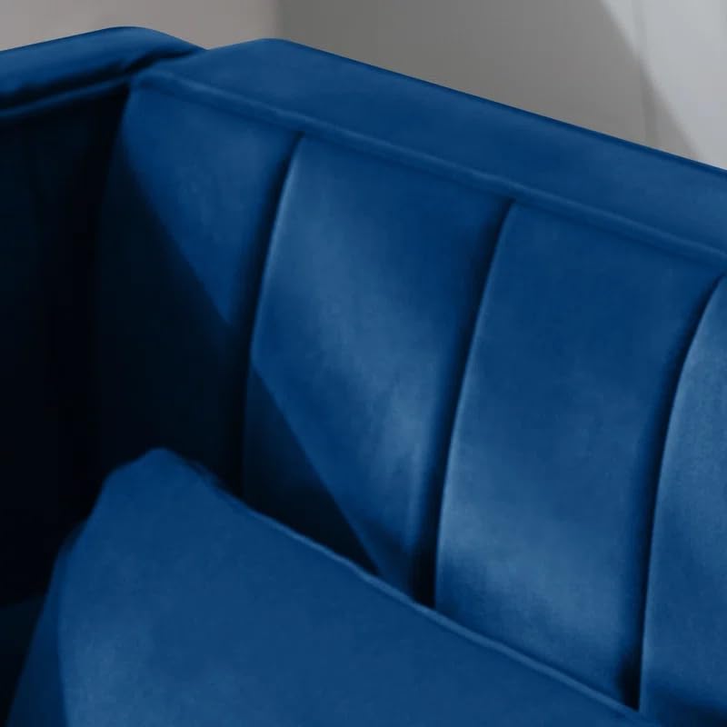 Velvet 65" Loveseat Sofa with Bolster Pillows and Back Cushion I810854