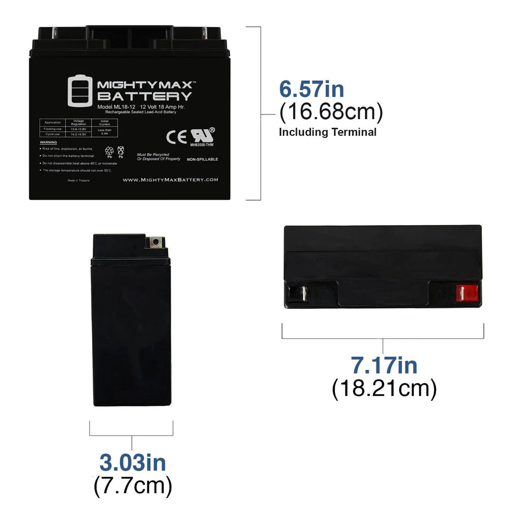 12V 18AH SLA Replacement Battery L523