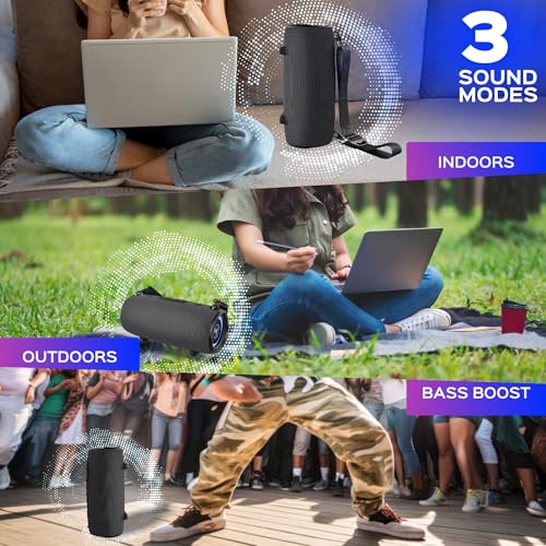 60W Stereo Wireless Speaker with Deep Bass, 20H Playtime, Waterproof E240281