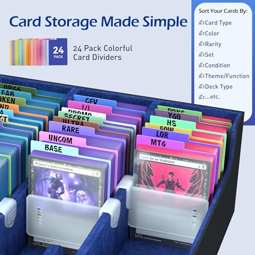 4-Row Trading Card Storage Box with 50 Sleeves & 24 Dividers H51891