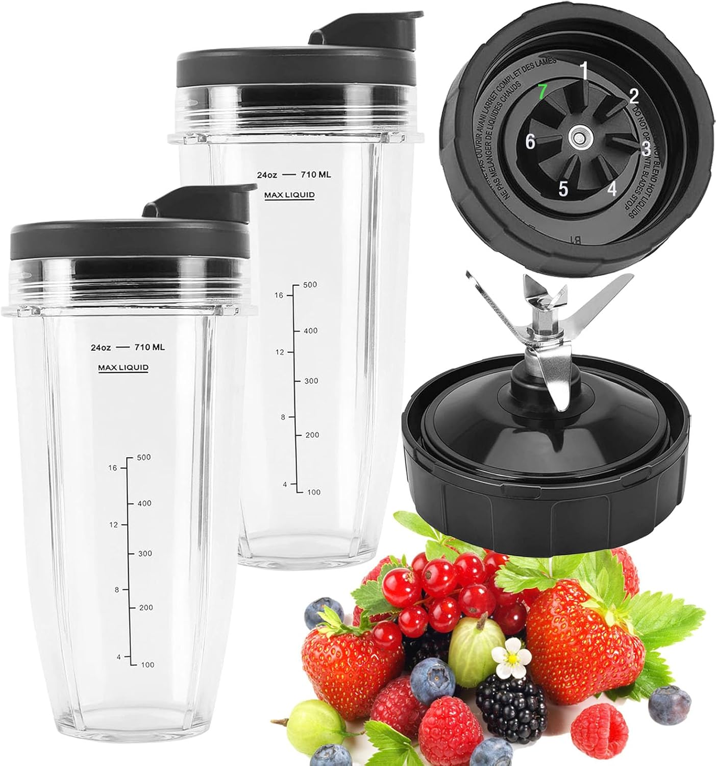 2 Pack 24oz Blender Cups with To-Go Lids and Blade S550742