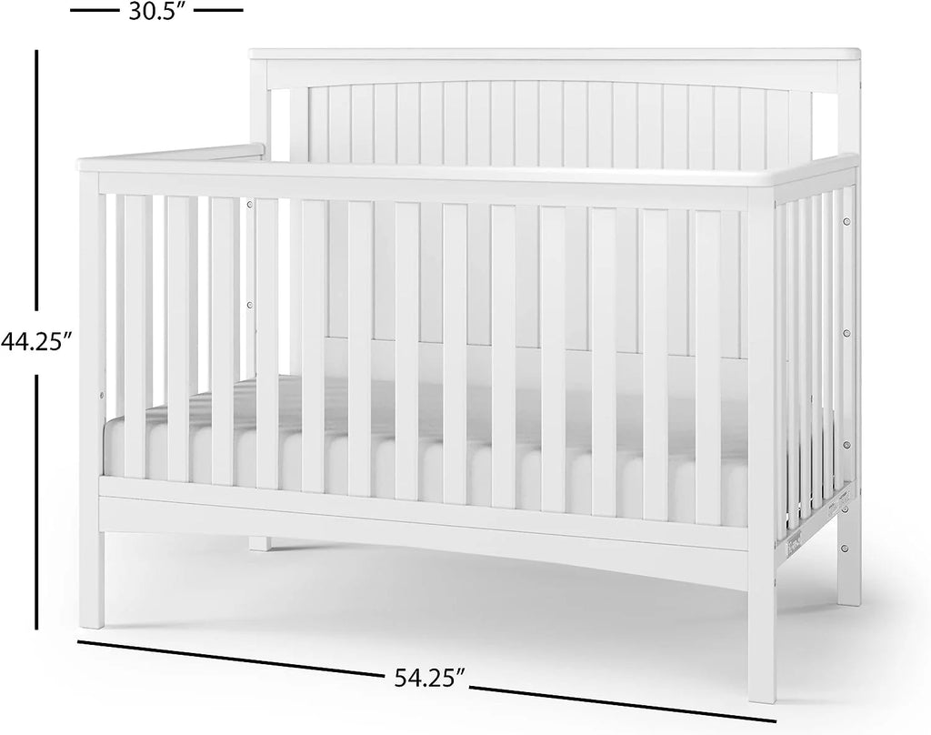 4-in-1 Convertible Crib, Matte White S920