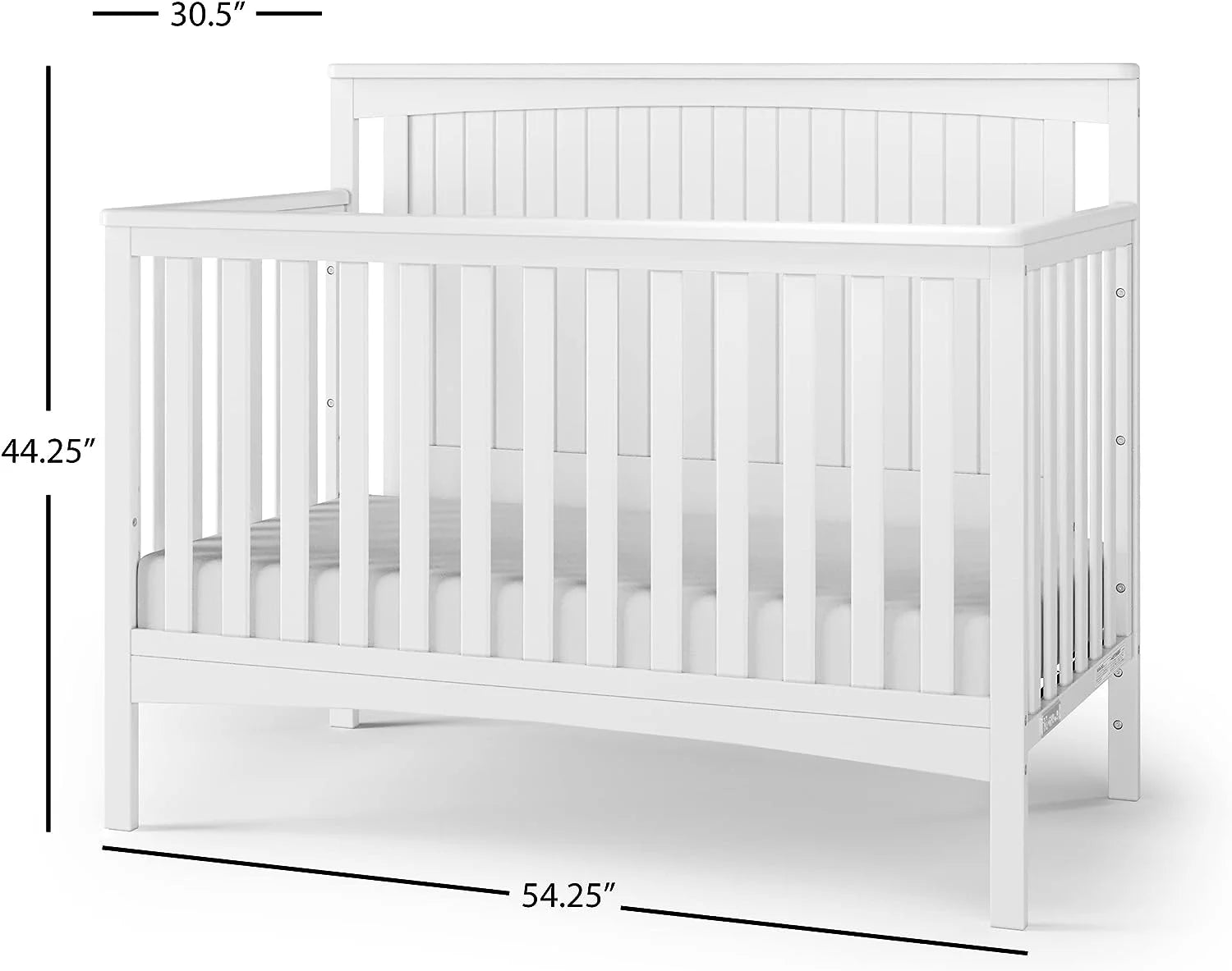 4-in-1 Convertible Crib, Matte White S920