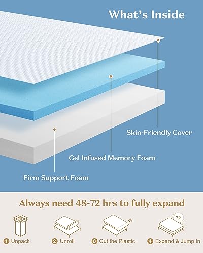 Firm 3 Inch Memory Foam Mattress Topper Full Size M781