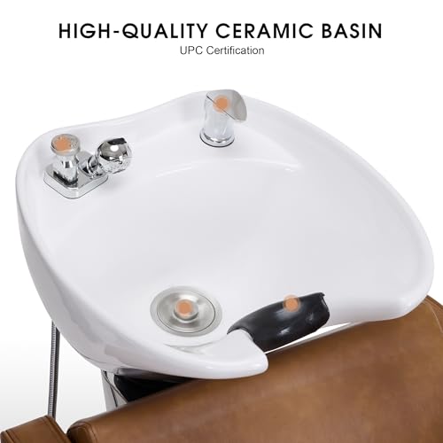 Adjustable Porcelain Ceramic Shampoo Station Chair (Beige) Z7216