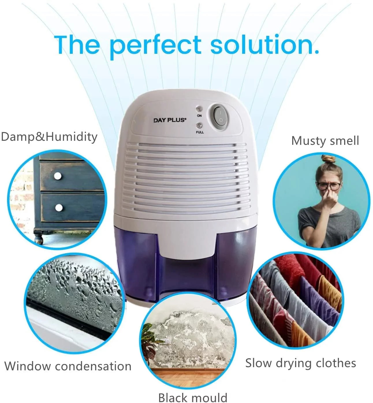 Electric Mini Dehumidifier, 215 SQ ft, Auto Shut-Off R49406