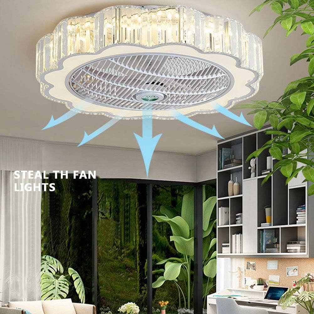 23" Ceiling Fan with Lights, Acrylic LED Ceiling Fan with Remote Control White B13642
