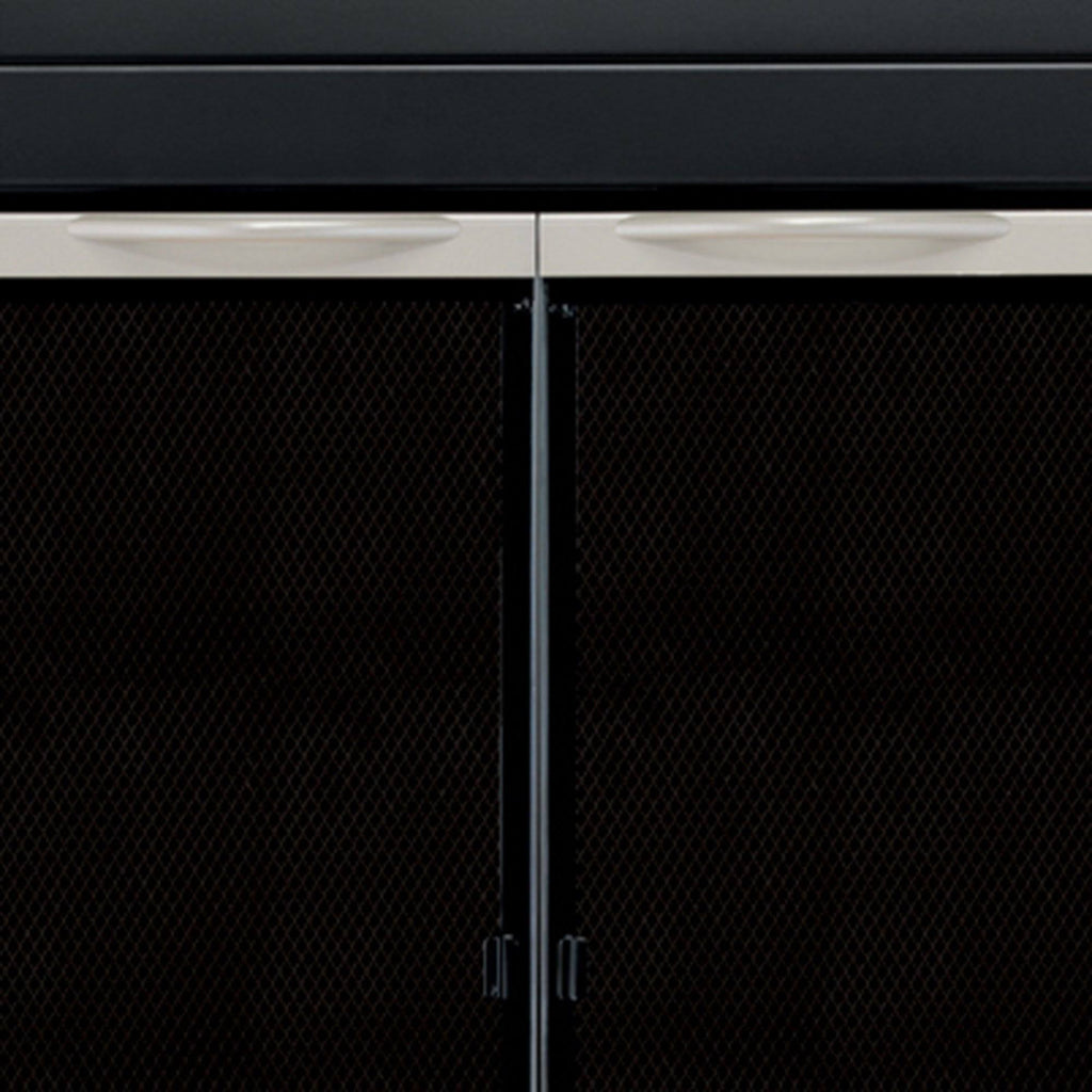 Black Small Fireplace Glass Door L937