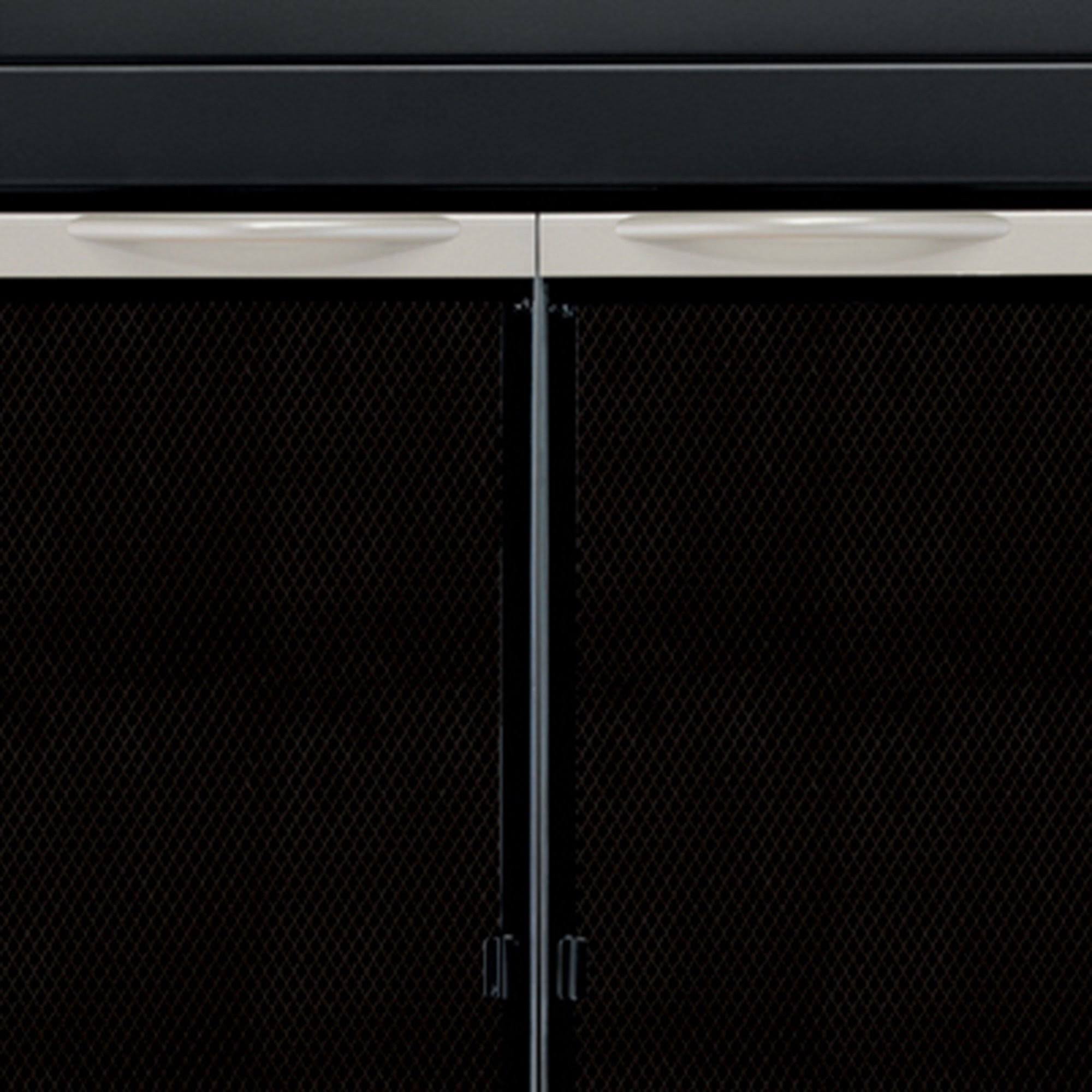 Black Small Fireplace Glass Door L937