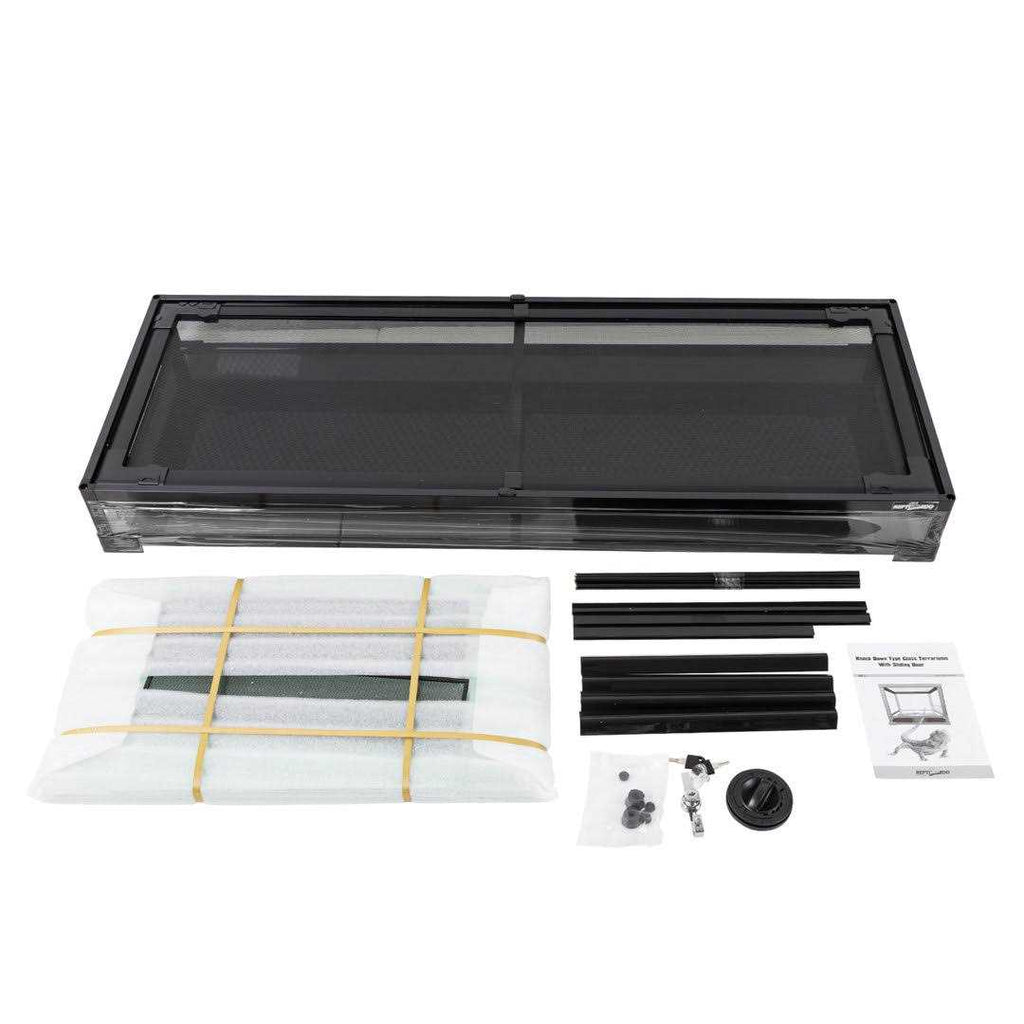 47 Gallon Reptile Terrarium Glass Front Opening Tank with Sliding Door X93241
