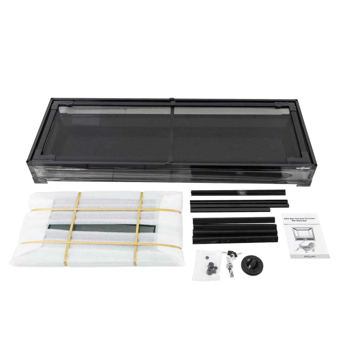 47 Gallon Reptile Terrarium Glass Front Opening Tank with Sliding Door X93241