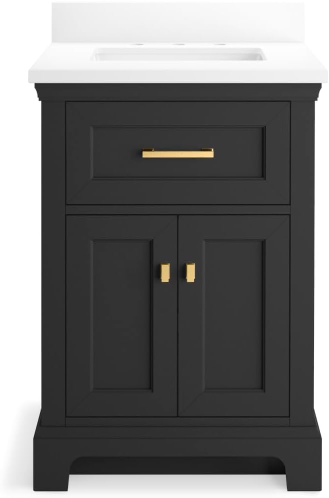 24 in. Bathroom Vanity Cabinet with Sink and Quartz Top J7126
