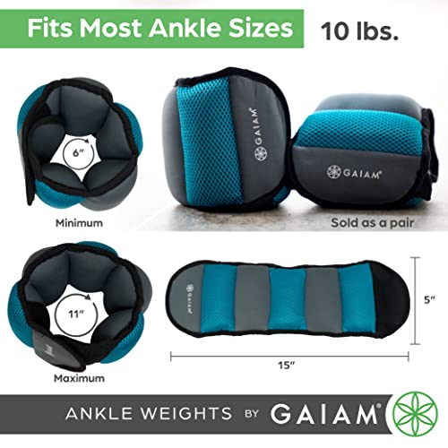 Ankle Weights Strength Training Weight Sets with Adjustable Straps (5lb & 10 Pound Sets) W628