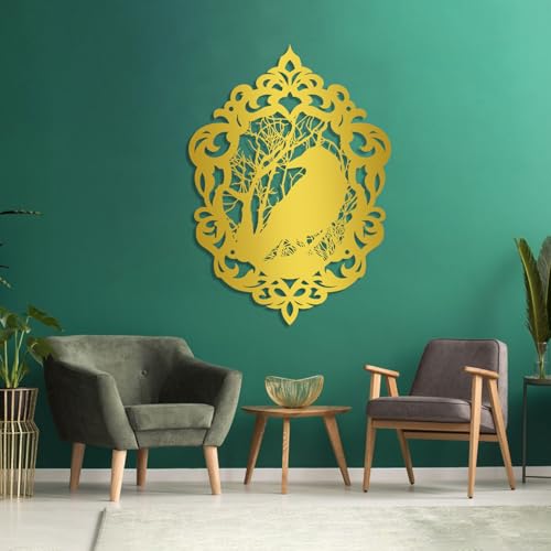Gold Metal Crow Wall Art 13x19 in S8190
