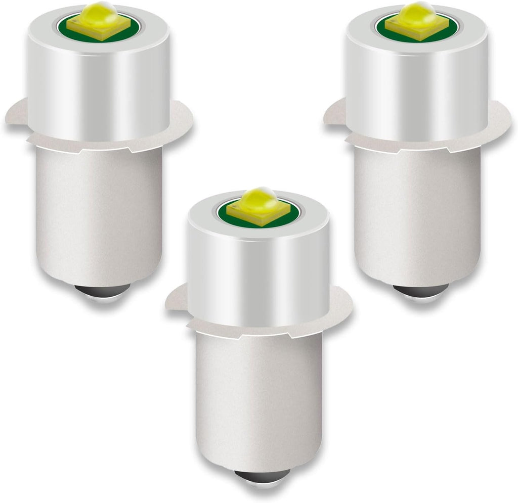 3 Pack White LED Flashlight Bulb P13.5S PR2 3W 3V 4.5V 6V Replacement Set L965
