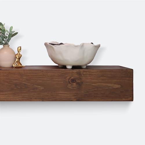 Rustic Real Wood Floating Mantle Shelf X25031