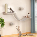 7 Pcs Cat Wall Shelves Set with Sisal Scratcher Post R73704