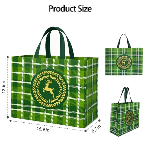 20 Pack Assorted Sizes Non-Woven Christmas Gift Bags with Handle C428