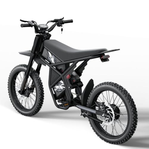 Electric Dirt Bike, 60V 3000W / 48V 2400W, Dual Battery, 25" Motorcycle Tire, Full Suspension M12488
