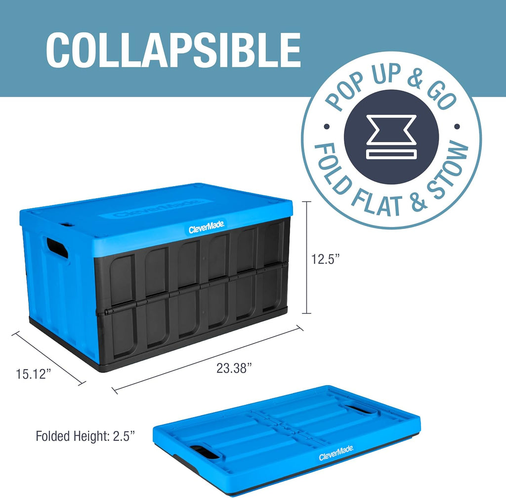 62L Collapsible Storage Bins (3 Pack) with Lids M8403
