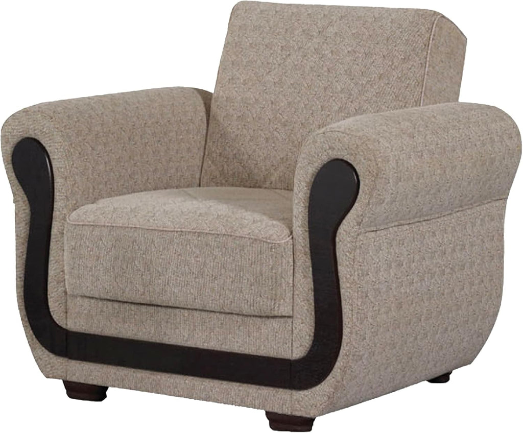 Beige Convertible Sleeper Chair with Storage B8517