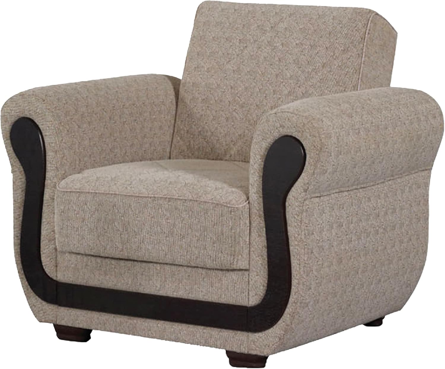 Beige Convertible Sleeper Chair with Storage B8517