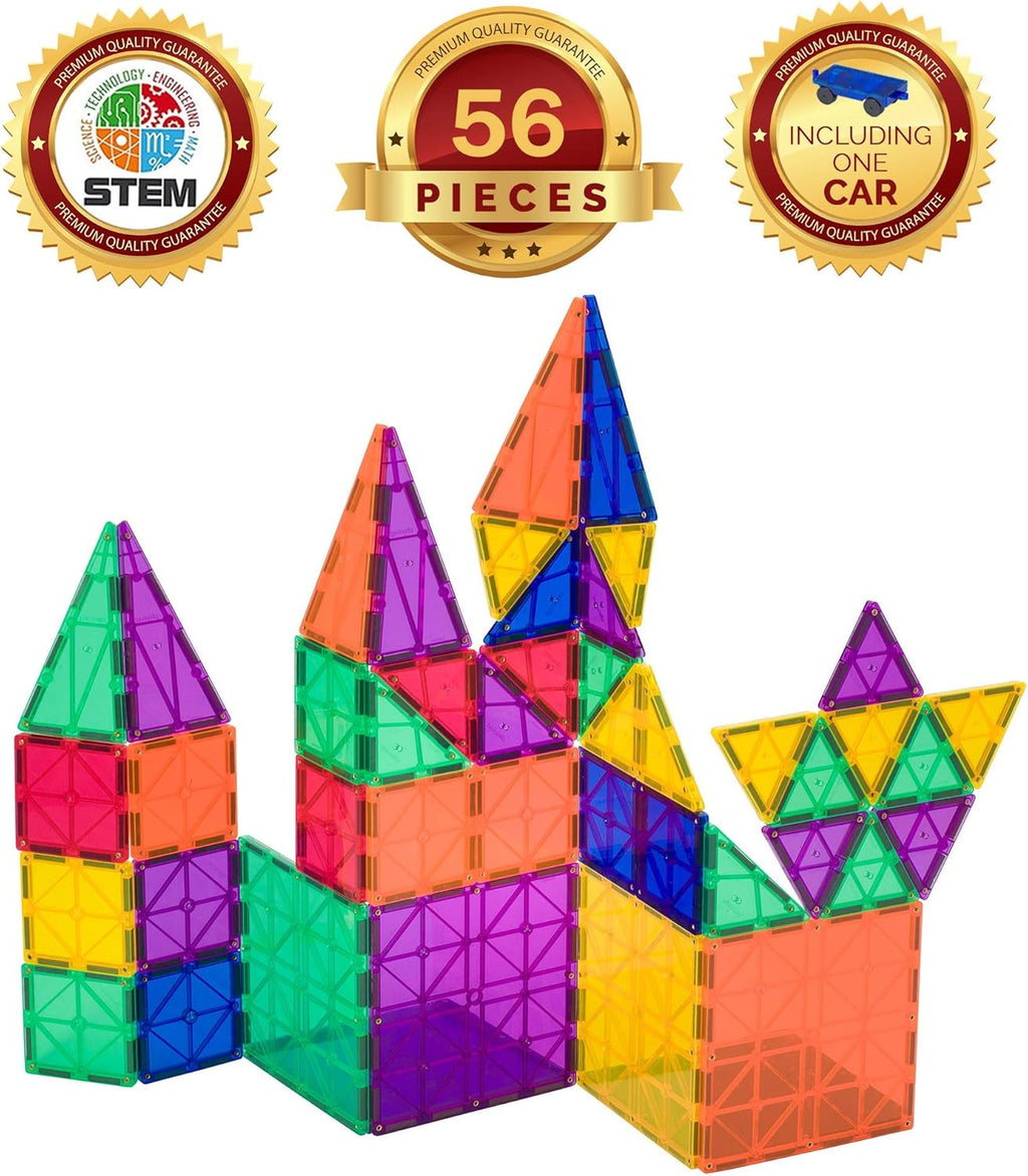56 Pc Magnetic Tiles Building Set M8823