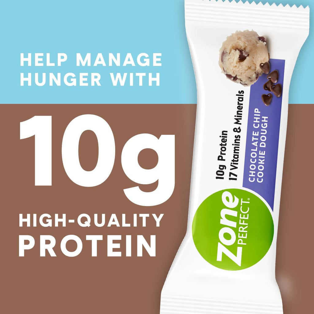 Chocolate Chip Cookie Dough Protein Bars, 10g Protein, 12 Bars Q477