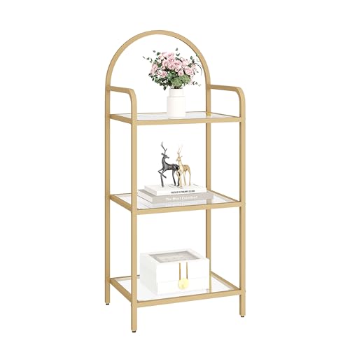 6 Tier Black Tempered Glass Steel Frame Bookcase Y66383