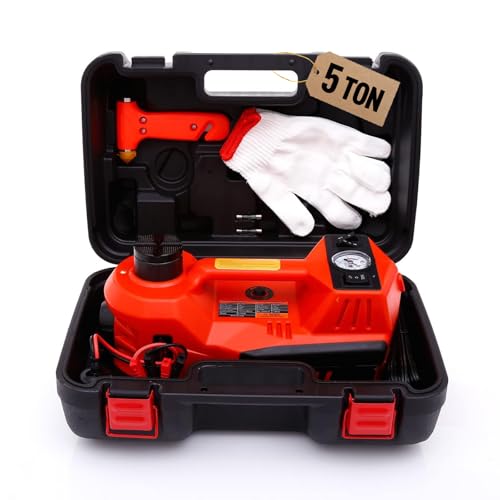 5 Ton 12V Hydraulic Floor Jack with Integrated Tire Pump N47607