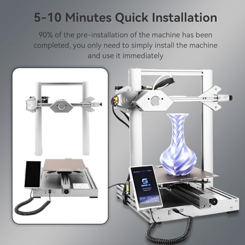 Silver 3D Printer, 5in Touch Screen, Print Size 8.7x8.7x9.8 Inch K93561