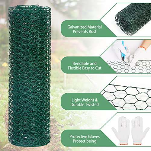 13.78 x 236 Inch Lightweight Galvanized Hexagonal Chicken Wire Mesh Q756