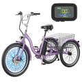 350W 36V 7 Speeds 3 Wheels Electric Tricycle with Large Basket D915078