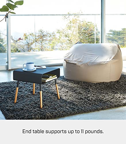 White Side Table with Storage Shelf W28866