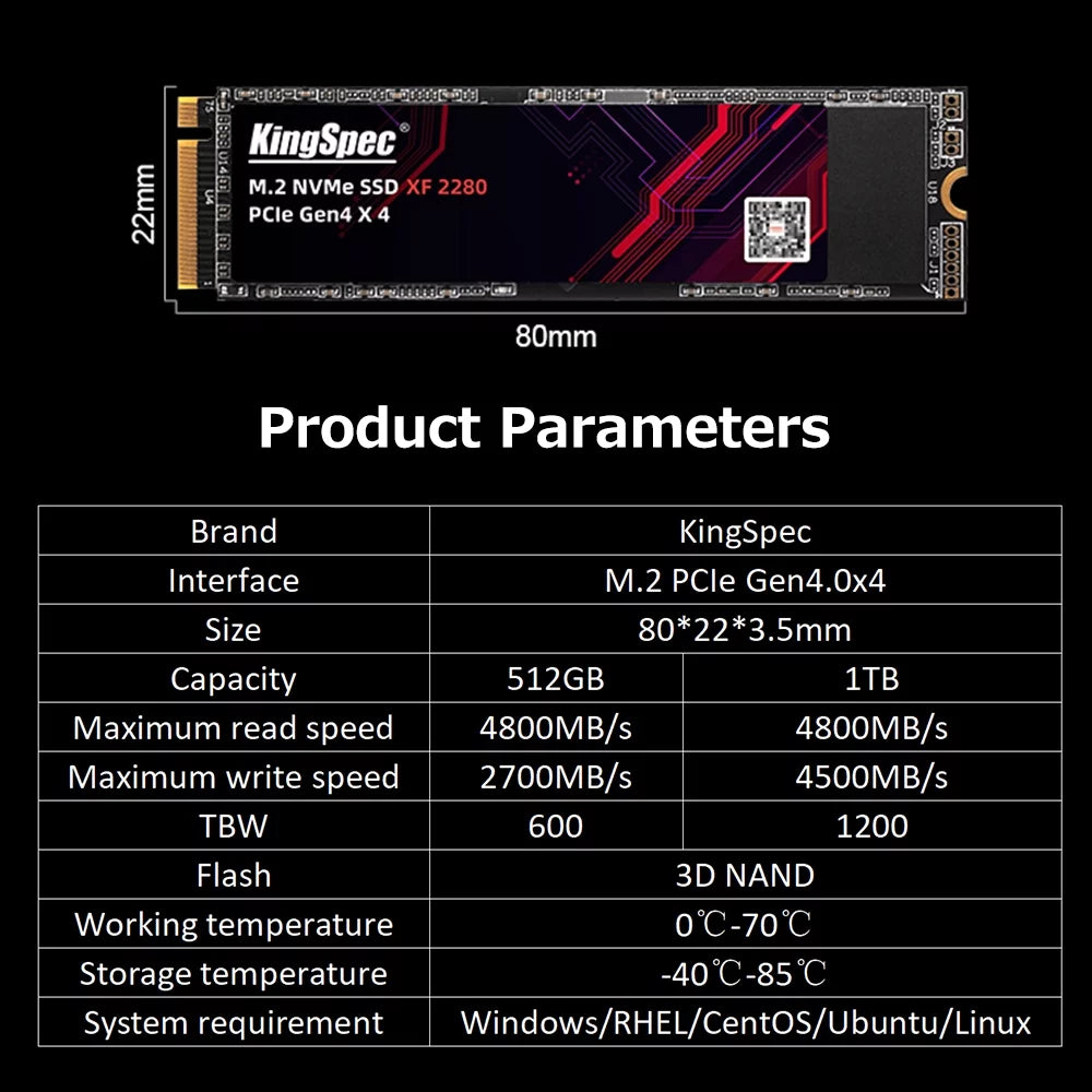 1TB M.2 NVMe PCIe Gen4.0x4 SSD C224