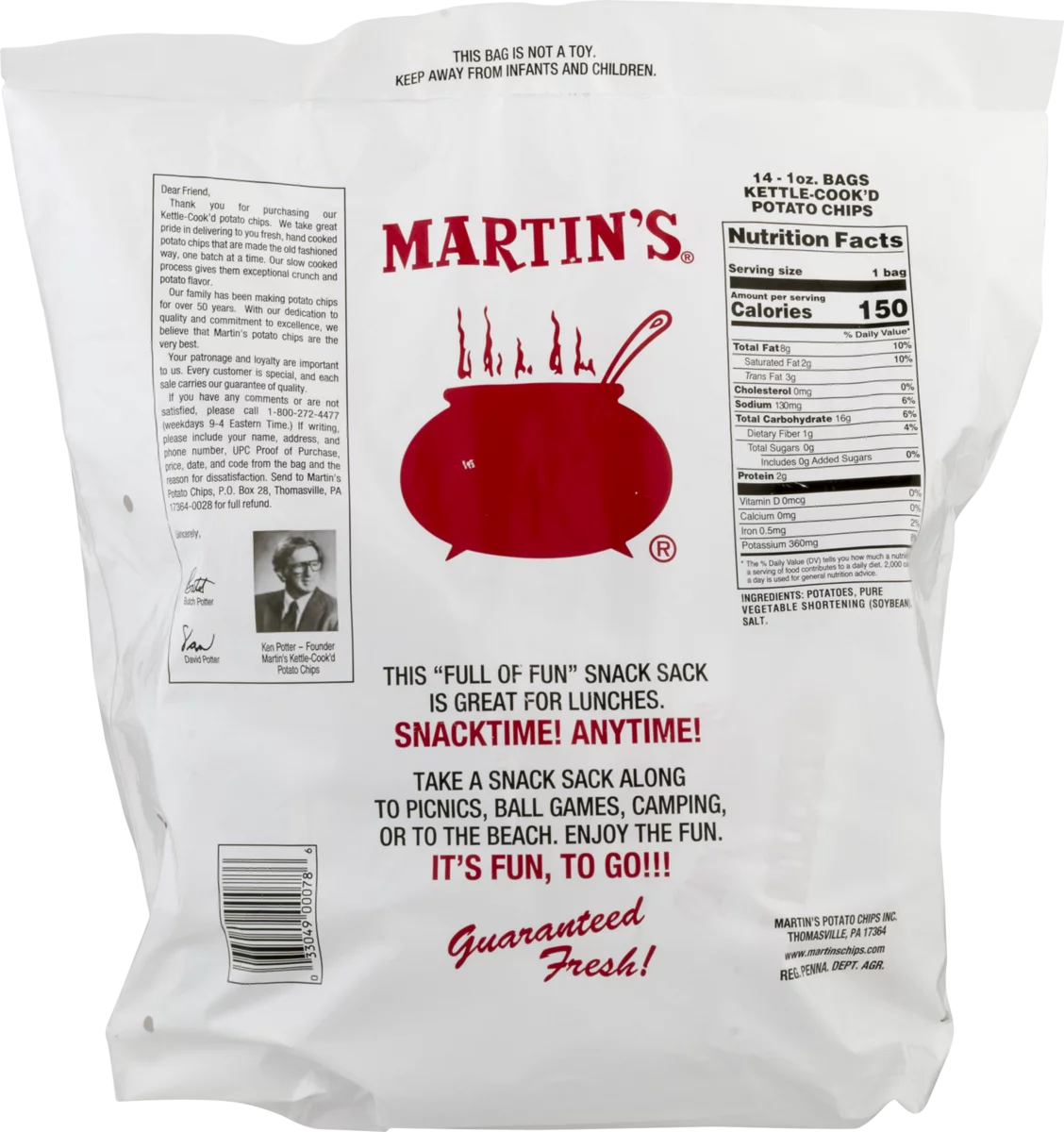 14 Count Kettle-Cook'd Potato Chip Snack Sack R63267