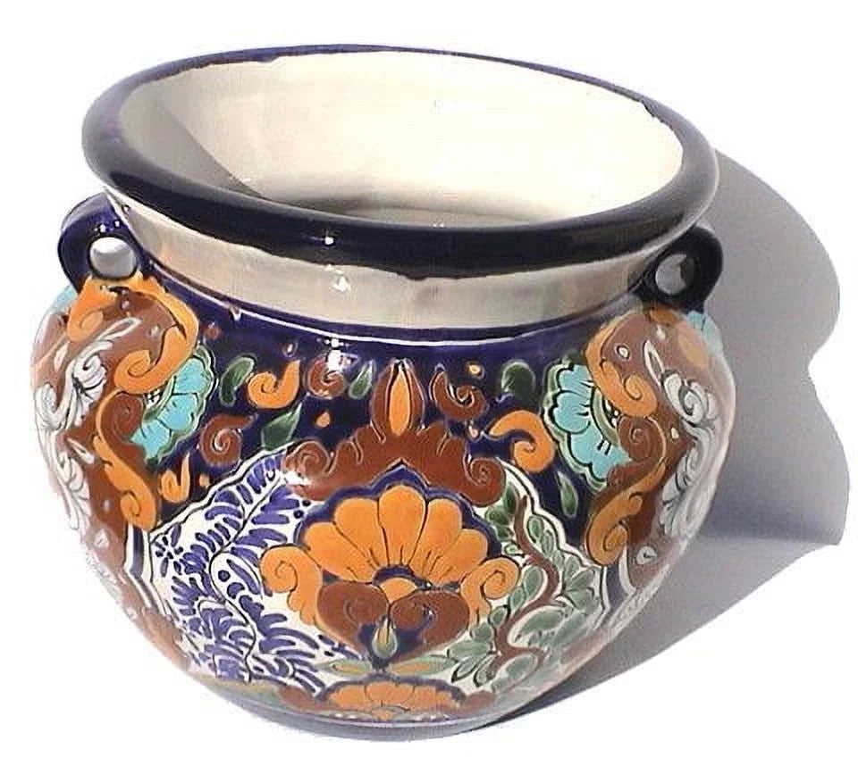Small-Sized Rainbow Talavera Ceramic Garden Pot W574