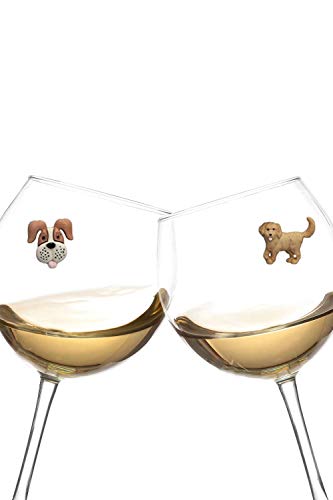 Set of 6 Dog Wine Charms for Stemless Glasses U3600