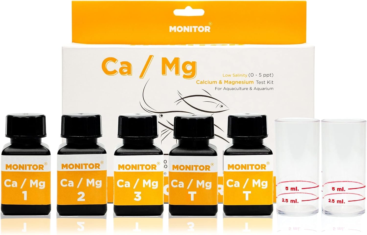 Monitor Calcium/Magnesium Low Salinity (0-5 PPT) Test KIT (120 Tests) G2642