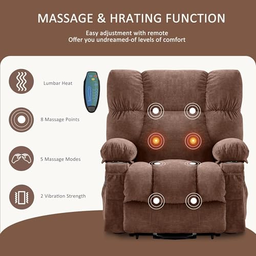 Grey Power Lift Recliner Chair with Massage I1036