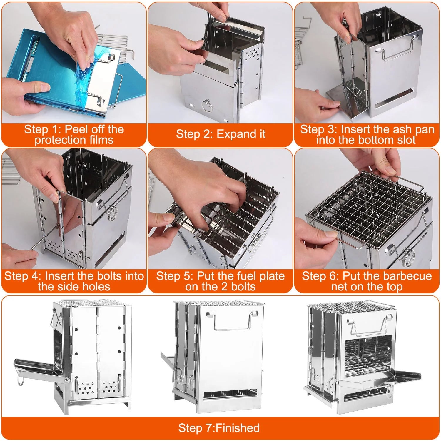 Folding Stainless Steel Camp Stove with Carry Bag T785507