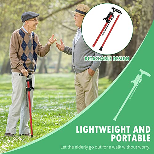 Aluminum Alloy Lightweight Height Adjustable Heavy Duty Foldable Walking Cane with LED X396856