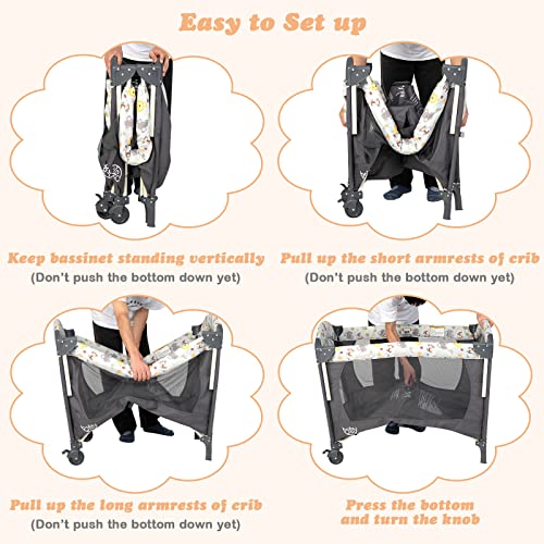 4 in 1 Pack and Play with Bassinet and Changing Table P38082