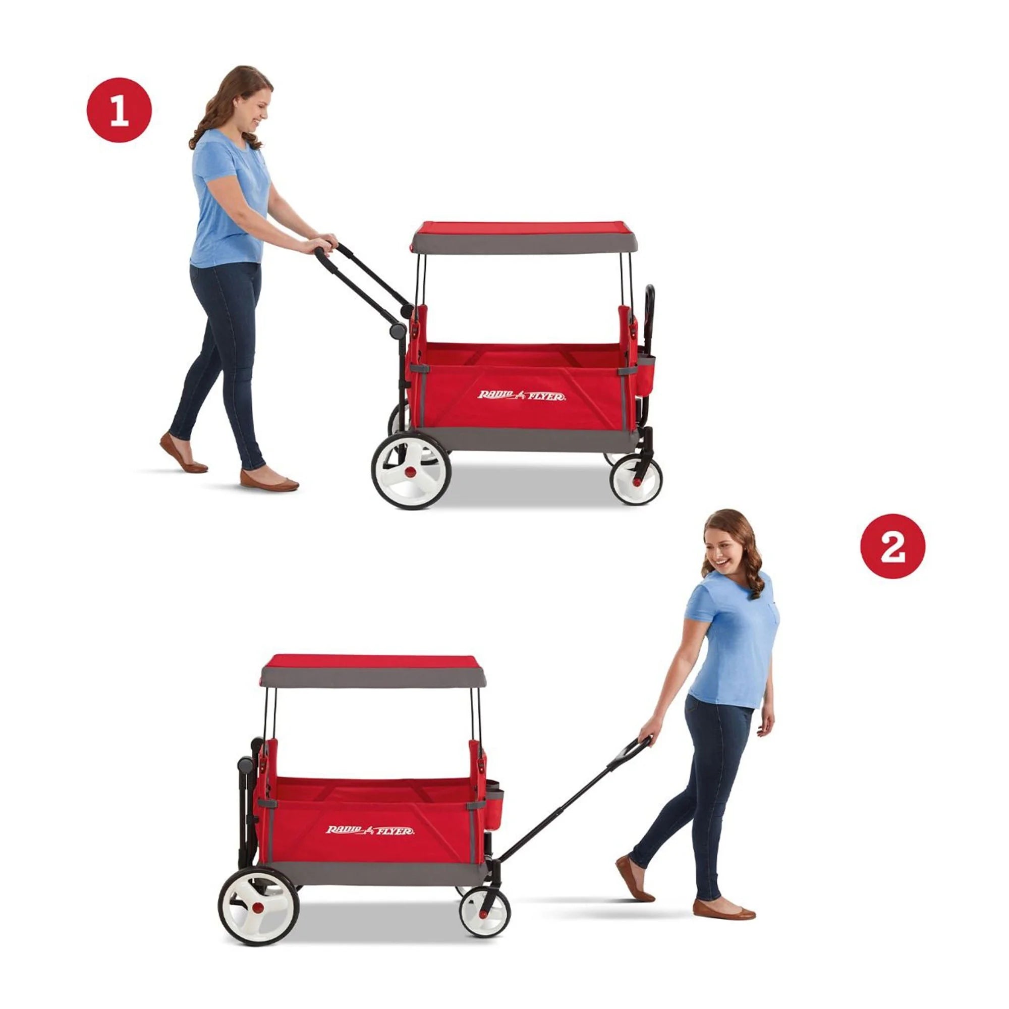 Red/Black Convertible Stroll N Wagon with Pull & Push Handle J212790